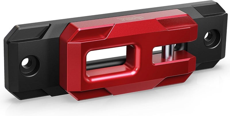 Reno Winch Shackle with Fairlead, Aluminum Hawse Fairlead with Winch Shackle Fit for Synthetic Rope 30,000 lbs Compatible with SUV Truck Off-Road Vehicle Towing Recovery (Red, 1 Pack) - Image 1